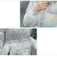 Women's Bright Face Hooded Down Jacket Mid-length Korean Loose Thick Coat Warm Cotton Coat Large Wool Collar Winter Quilted Coat
