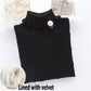 Girl Sweater Plus Velvet Thick Autumn and Winter Solid Color Set High Collar Long-sleeved Big Children's Knitting Shirt