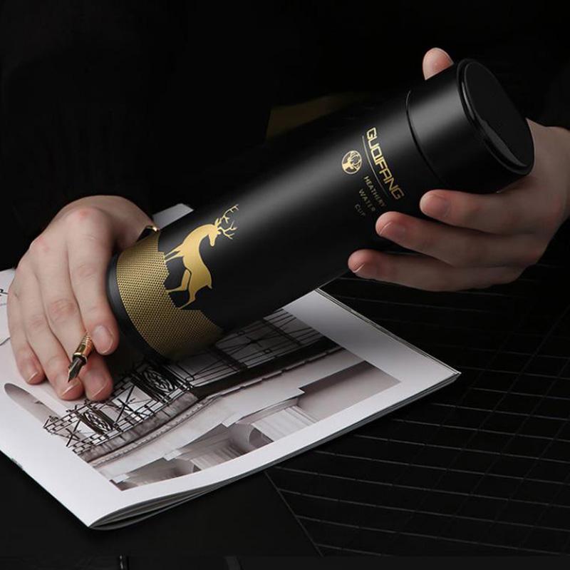 Lucky Deer Printing Vacuum Flask 304 Stainless Steel Coffee Tea Water Bottle 500ml Home Outdoor Sports Water  Cup
