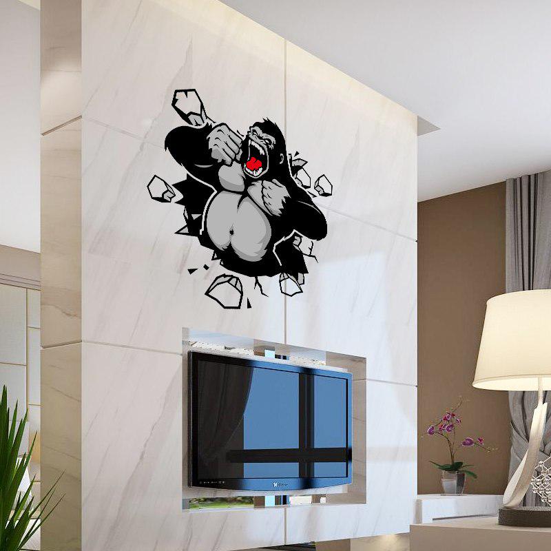 [Wall sticker] angry gorilla wall stickers home decor living room children bedroom 3D wall decals po