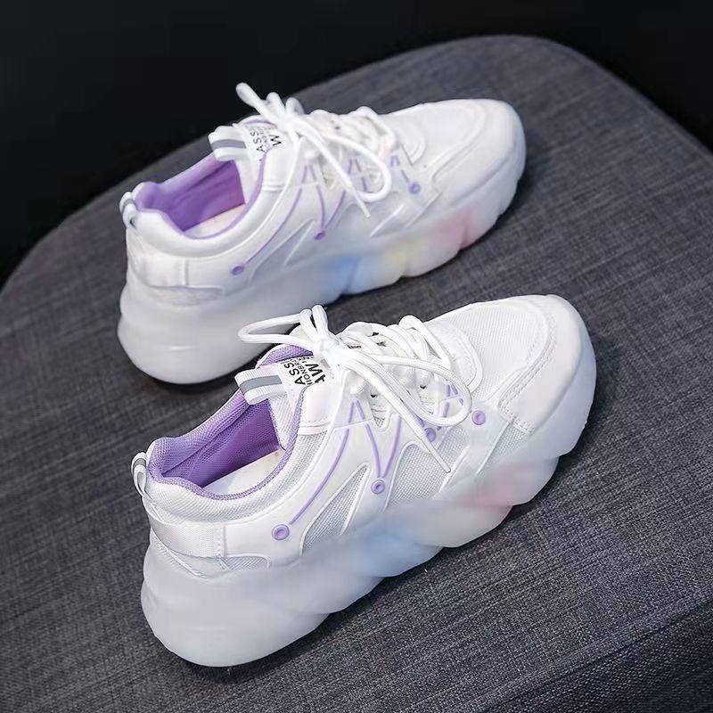 Women's Summer Sports Shoes Daddy White Shoes All-match Student Casual Running Shoes Light Casual Shoes Mesh Shoes