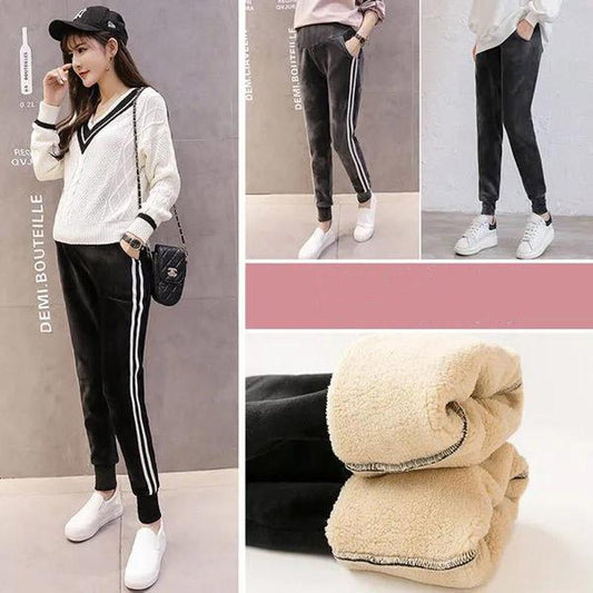 Pregnant Women's Trousers for Fall/winter Fashion, Plus Velvet and Thick Lamb Velvet Bottoming Trousers, Winter Clothes To Keep Warm