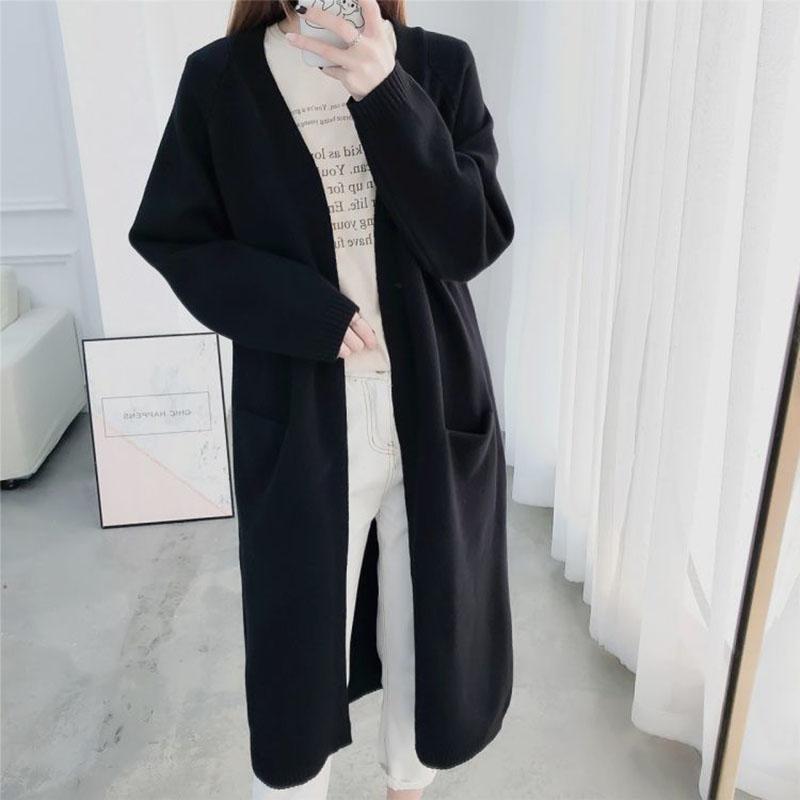 Mid-length Cardigan Sweater Spring and Autumn Loose Outer Tops Spring Casual Knitted Women's Jacket