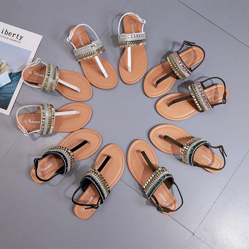 2020 Summer Korean Version of The Flip-flop Sandals Female Flat Bottom Student Casual Fashion Sexy Beach Shoes Fairy Slip
