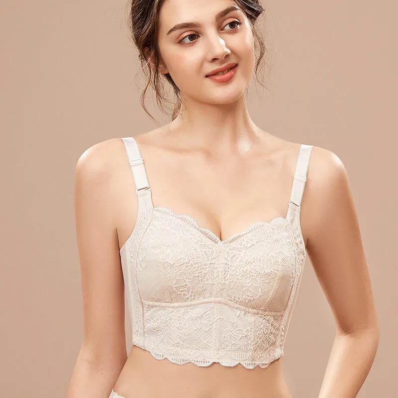 Ladies Large Size Gathering and Receiving Deputy Breast Anti-sagging Stereotype Body Shaping Adjustable Bra Thin No Steel Ring Bra