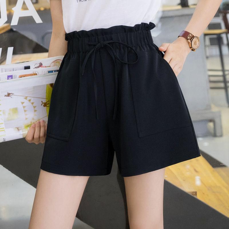Shorts Women's Summer Loose High Waist and Thin Korean Style Buds Five-point Wide-leg Tooling Plus Size Shorts for Outer Wear