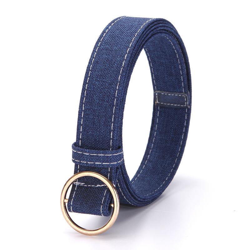 Belt Pants Belt Female Simple Wild Denim Youth Students Free Punching Woven Belts Casual