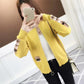 Cardigan Coat Women's Knitted Top Cute Cartoon Embroidered Plaid Sleeves Spring Autumn Short Coat Loose All-match Long-sleeved Outer Wear