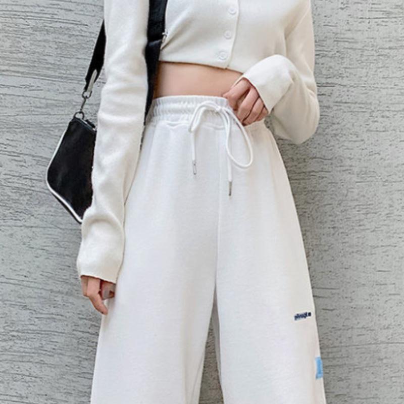 Cotton White Sports Pants Women's Spring and Autumn Models Loose and Thin Casual Pants Women's Harem Pants Women's Health Pants