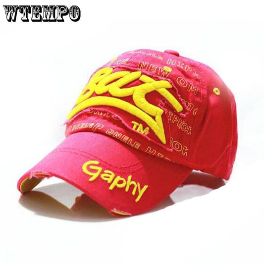 Hat Cotton Adjustable Summer Cap Hip Hop Snapback Letter Baseball Cowboy Sun Hats  Boys