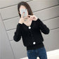 Spring and Autumn V-neck Low-neck Sweater Pullover with Short Bottoming Shirt Casual All-match Female Top