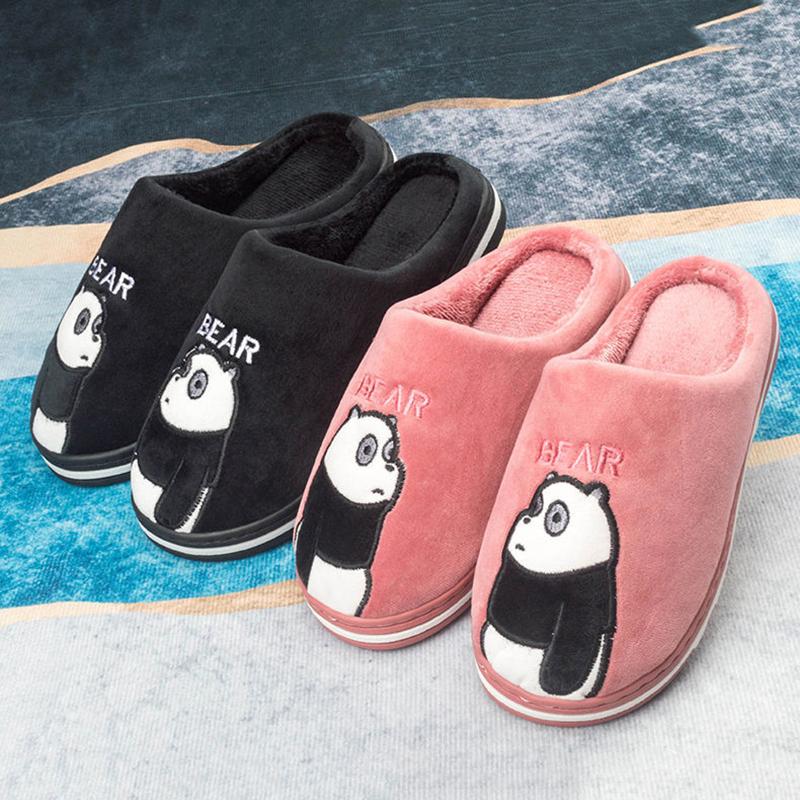 Home Slippers Women Winter Slippers Thick Fleece Warm Cotton Shoes Men Plus Size Non Slip Slippers