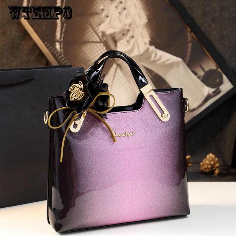 Cross Body Bag Leather Patent Leather Handbag Leather Handbag Simple Shoulder Bag Wild