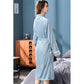 Women's Winter Flannel Pajamas Robe Plus Size Bathrobe Loose Home Wear With Belt Plus Velvet Thick Nightdress Warm Flannel Bathrobe