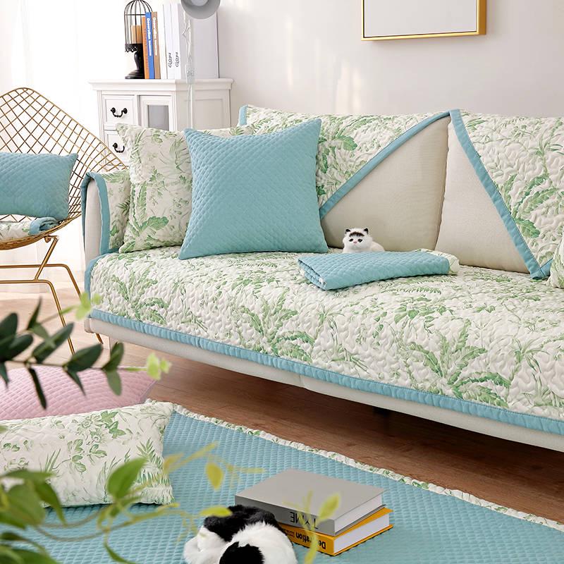 Modern Simplicity Sofa Towel Fresh Floral Fabric Cotton Sofa Cushions Couch Covers Non-slip