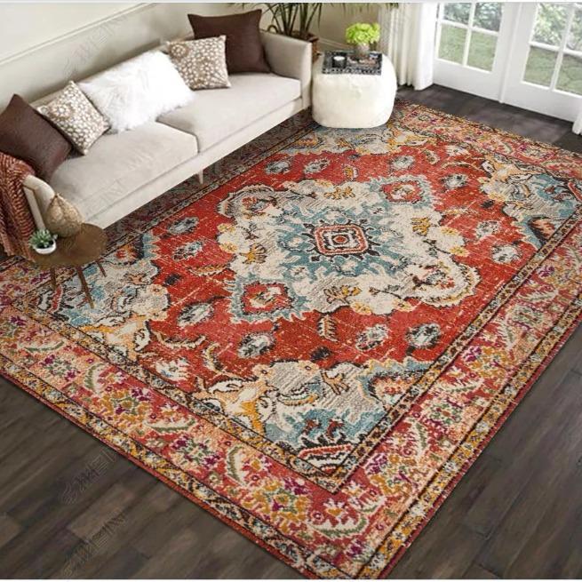 Country Carpets for Living Room Vintage Persian Carpets Blanket Bedroom Floor Mat Ethnic Wind Rug