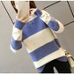 Women's Sweaters College Wind Candy Contrast Striped Sweater Female Korean Harajuku Clothing