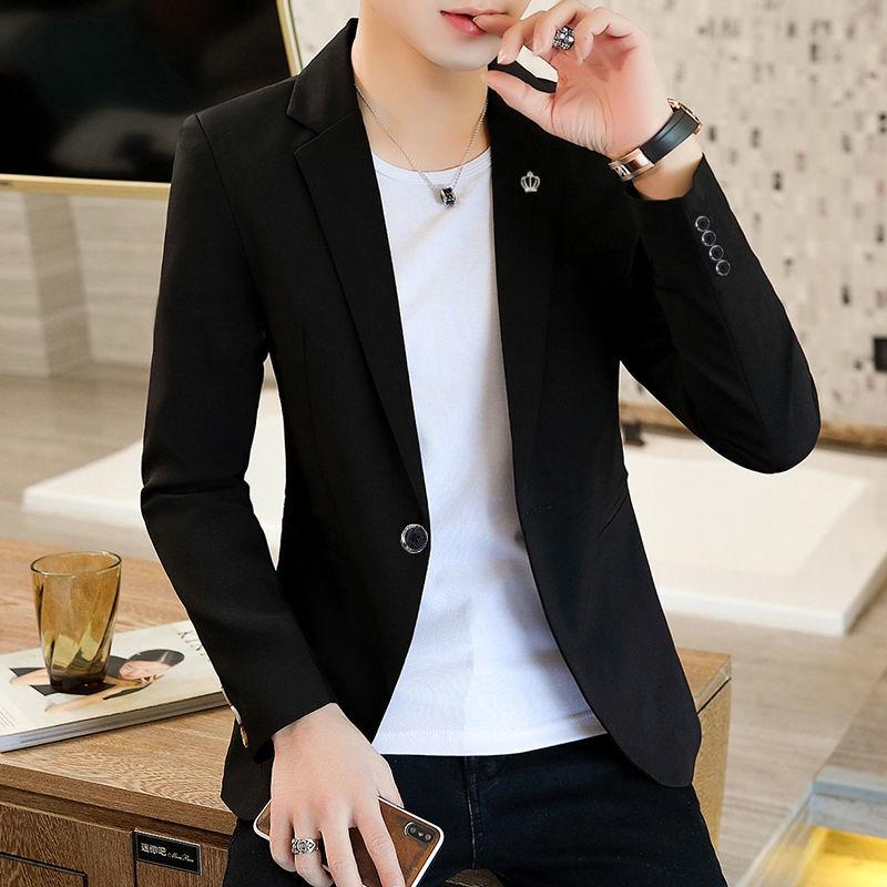 Men's Small Suit Autumn and Winter Casual Suits Plus Velvet Thickening Korean Style Trendy Single-shirt Tops Slim Men's Jackets
