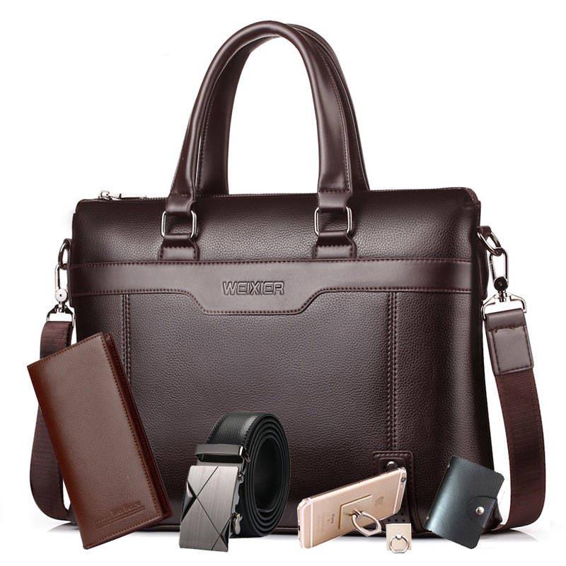 Men's Briefcase PU Leather Business Bag Handbag High Quality