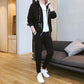 Spring and Autumn Men's Sweatshirt Set Korean Slim Jacket Hooded Sportswear Clothes + Pants