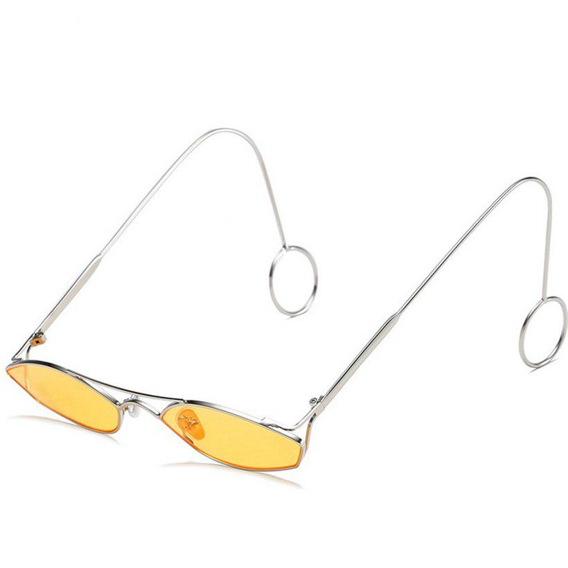 Trendy Sunglasses Women Metal Frame Brand Design Transparent Sun Glasses Black Yellow Glasses Shades