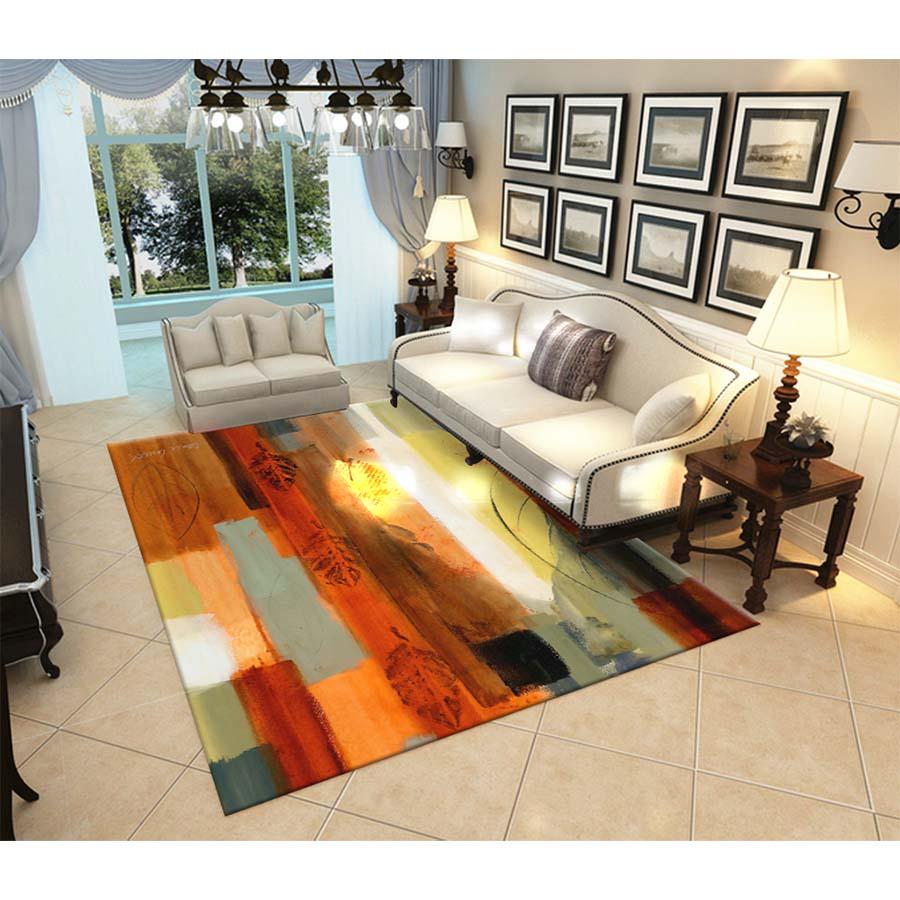 Nordic Abstract Art Leaves Area Rugs Decorative Kid Room Play Pad Baby Crawling Flannel Mats Carpet