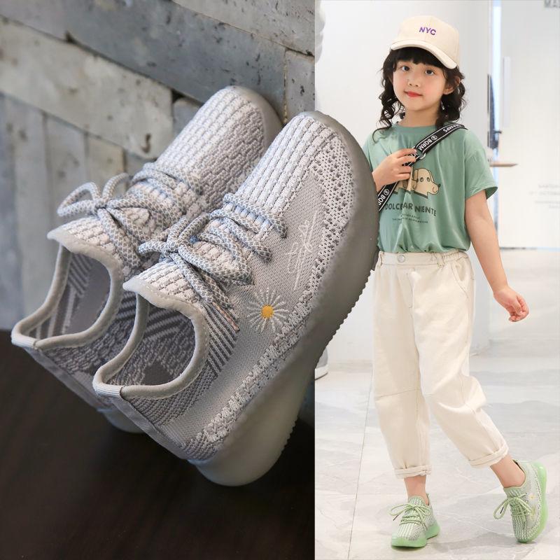 2020 Spring Boys Running Shoes Girls Casual Breathable Flying Woven Coconut Shoe Net Children's Sneakers