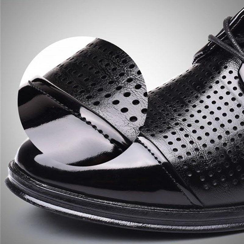 Men's Leather Shoes Summer Business Formal Wear High-quality British Style Sandals Hollow Leather Shoes Driving Shoes Wear-resistant Non-slip
