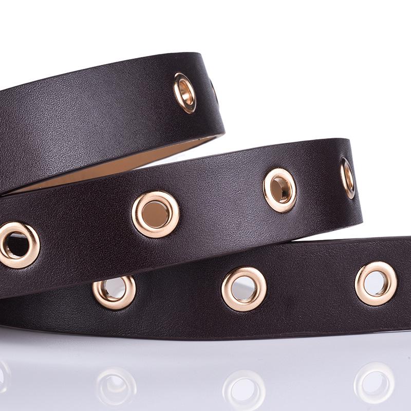 Women's Belt Simple and Fashionable All-hole Ring Belt Students All-match Casual Pin Buckle
