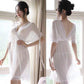 Plus Size Women's Sexy Mesh Nightdress Summer Transparent See-through Lace Suspenders Short-sleeves Two-wear Sexy Nightdress
