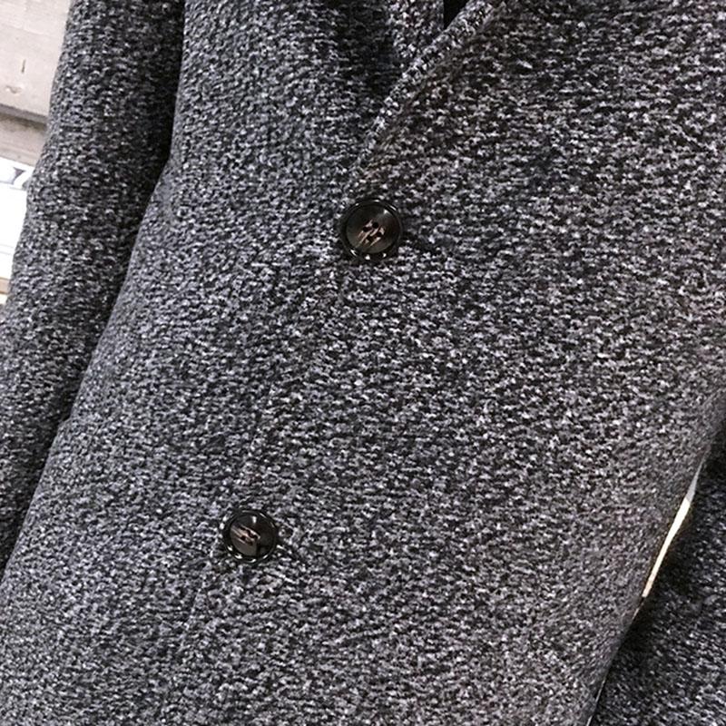 Windbreaker Men's Autumn and Winter Casual Mid-length Woolen Coat Men's Jacket Fashion Handsome Woolen Coat