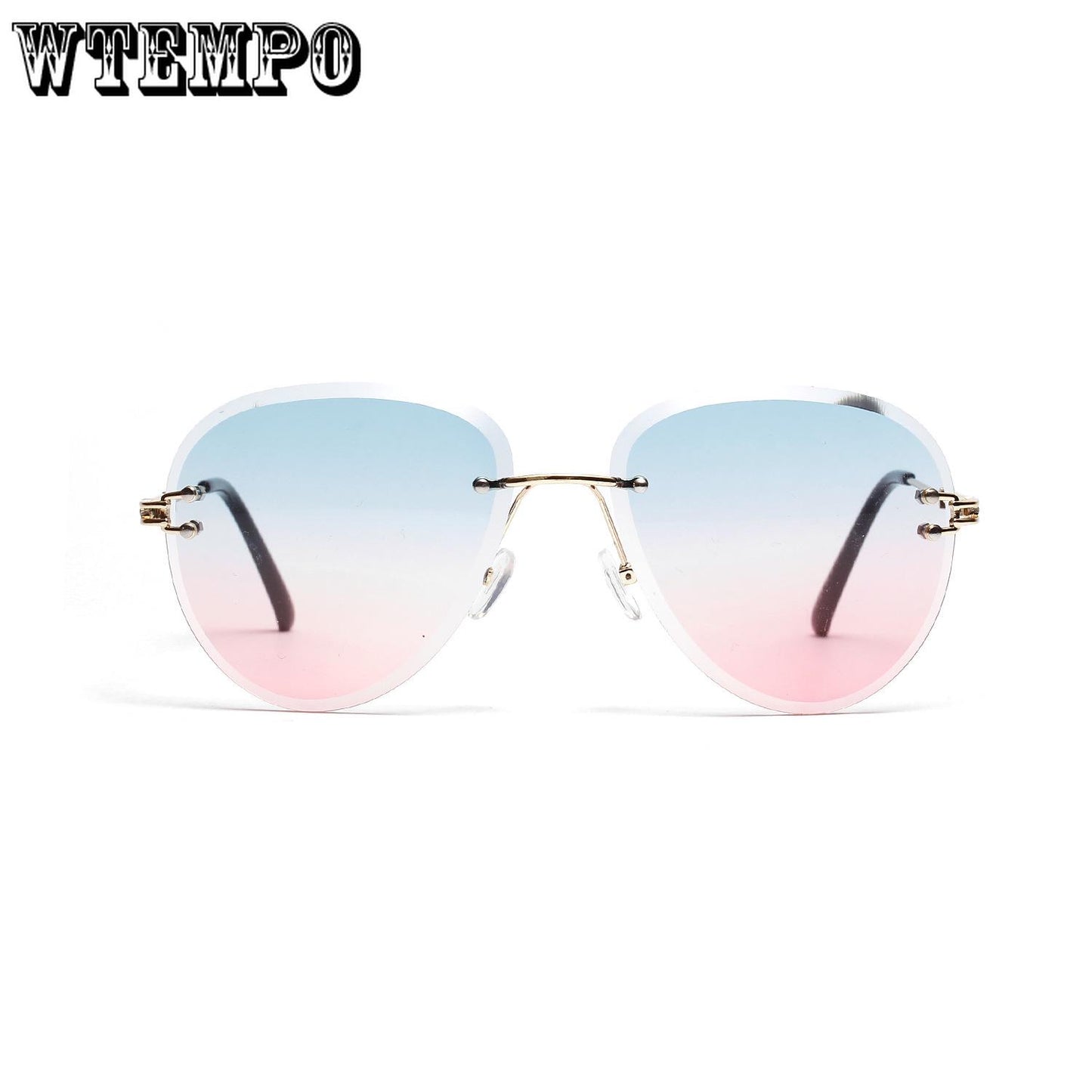 WTEMPO Sunglasses Men's Sunglasses women Borderless Diamond Cut Popular Sunglasses
