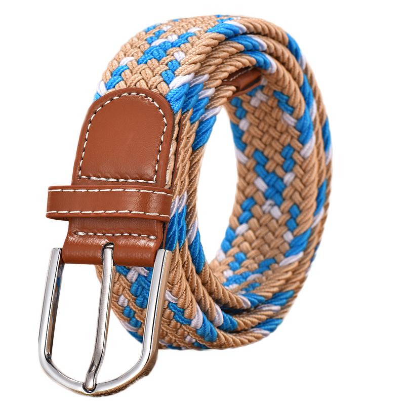 Men and Women Elastic Casual Student Belt Fashion Wild Woven Canvas Buckle Stretch