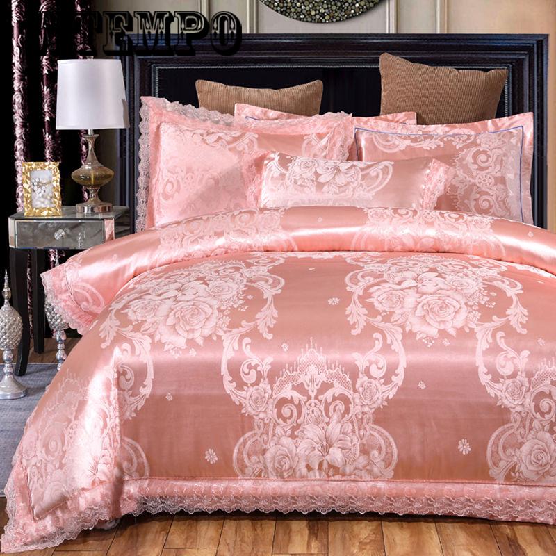 European Jacquard Cotton Four-piece Cotton Quilt Sheet Single Double Bedding 4 Sets