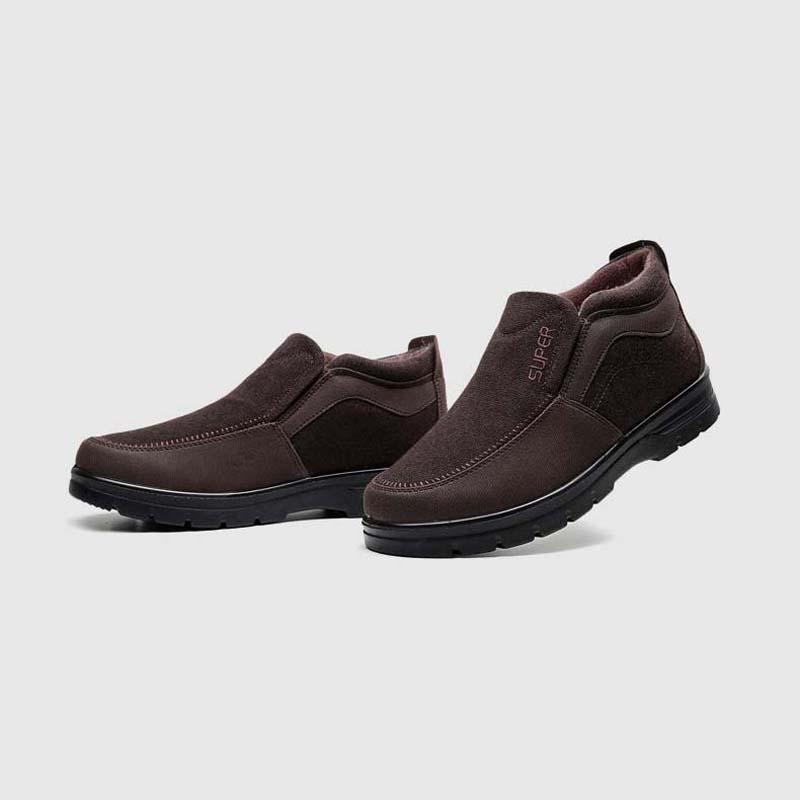 Men's Cloth Shoes Plus Velvet Warm Anti-skid Cotton Shoes Middle-aged Elderly Winter Wool Shoes