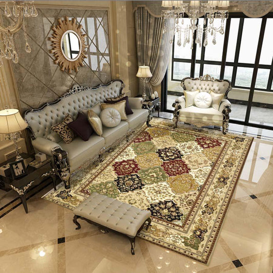 European Graceful Floral Printed Carpets For Bedroom Living Room Kitchen Bedside Rugs Large Size