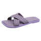 Sandals and Slippers Women's Outer Wear Summer Korean Fashion Candy Color Woven Cross Flat Flip Flops