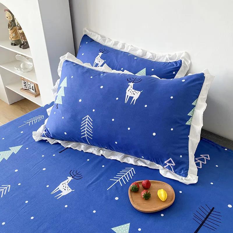 Arctic velvet Korean version small floral single pillowcase couple adult pillowcase high-end pillowcase 48*74cm
