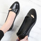 Spring and Autumn Mother's Shoes Soft Sole Comfortable Ladies Flat Pumps Mid Heel Comfortable Lightweight Black Leather Shoes
