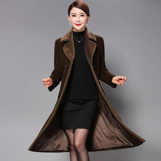 Winter Women Coat 2019 Casual Wool Coat Female Coat Fashion Warm Jacket Long Outwear Ladies Overcoat