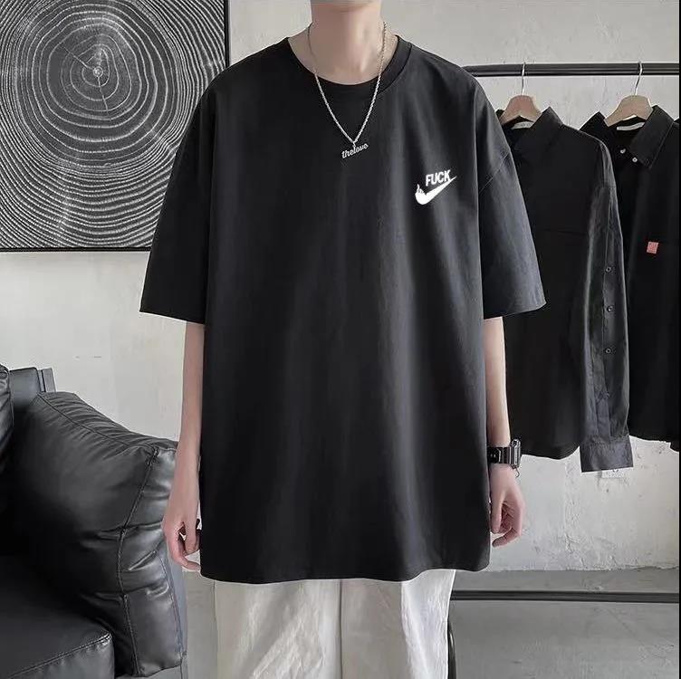 100% Cotton Short-sleeved T-shirt Men's Loose and Simple Student Summer Half-sleeved Round Neck Top