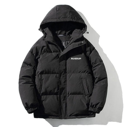 Winter Cotton Clothing Men's Hooded Solid Color Jacket Ins Wind Korean Version of The Trend Loose Casual Cotton Clothing Bread Suit Coat