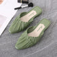 Summer Women's Slippers Flat Bottom Non-slip Outer Wear Slippers Pointed Toe Thick Heel Women's Shoes