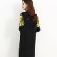 Pofulove fashion women's printed turtleneck plus velvet thick long-sleeved loose dress Plus size