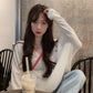 Women  Basic Tee Casual Long Sleeve V-neck Solid Color Soft TShirt Ladies Lady Loose Pullover