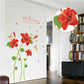 [Wall sticker ]Red Beauty Flower Wall Stickers Wall Stickers Home Decoration Living Room House Wall