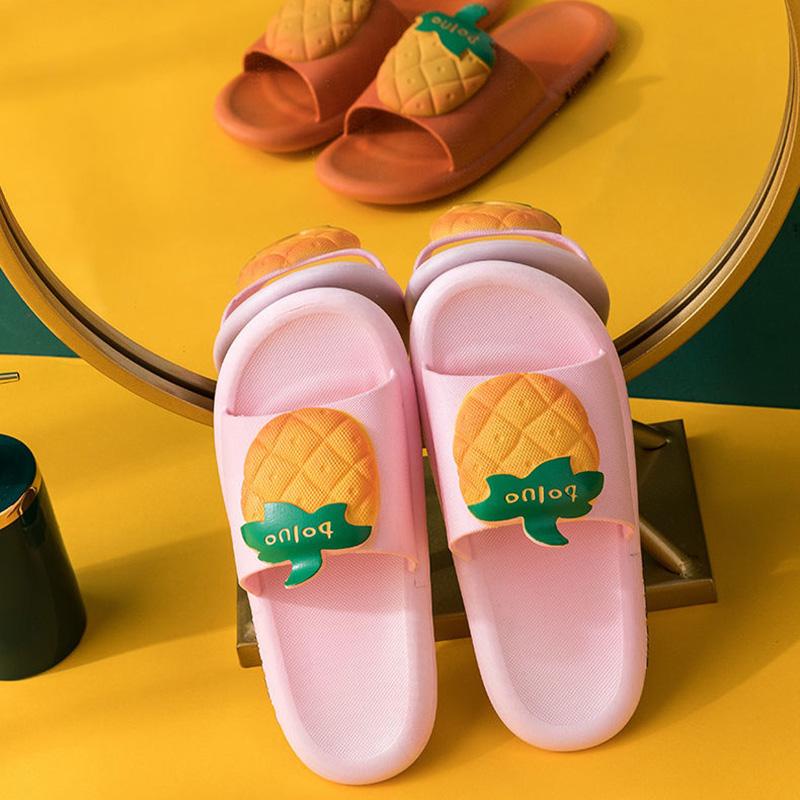 WTEMPO Slippers Women External Wear Cartoon Pineapple Thick Bottom Soft Lightweight  Non-slip Beach Bedroom Home Bathroom