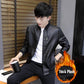 Men Leather Jacket Fashion Autumn Motorcycle PU Leather Winter Bomber Jackets Outerwear Leather Coat