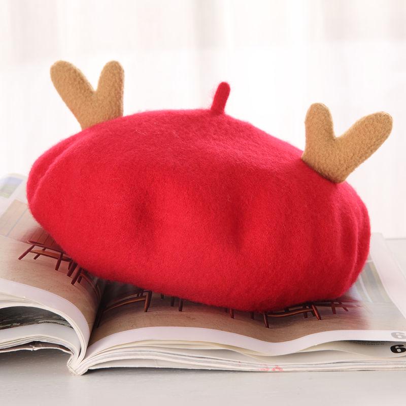 Winter Christmas gift  Berets Hairy elk hat Woman Christmas decoration Christmas hat