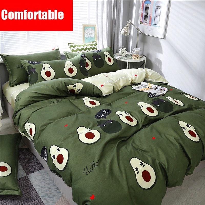 High Quality Bedding Set Cartoon printing cute bedding Bed Sheet Set Home Textiles  Pillow Case Feather Sheet Duvet Cover Bedding